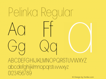 Pelinka Condensed Thin Version 1.00图片样张