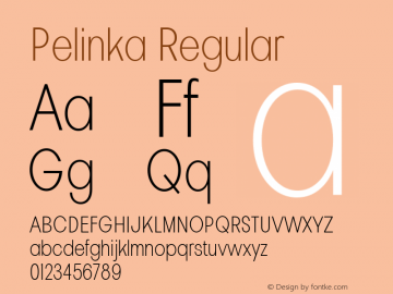 Pelinka Condensed XtraLight Version 1.00图片样张