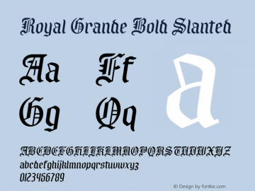 RoyalGrande-BoldSlanted Version 1.000图片样张