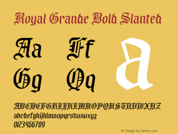 Royal Grande Bold Slanted Version 1.000图片样张