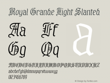 RoyalGrande-LightSlanted Version 1.000图片样张