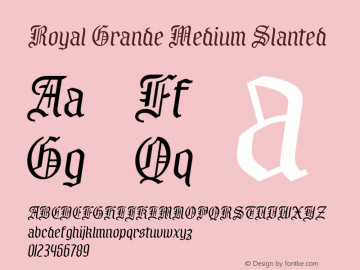 RoyalGrande-MediumSlanted Version 1.000图片样张