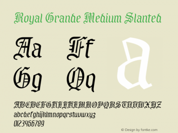 Royal Grande Medium Slanted Version 1.000图片样张