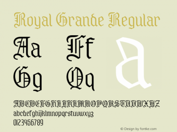 RoyalGrande-Regular Version 1.000图片样张