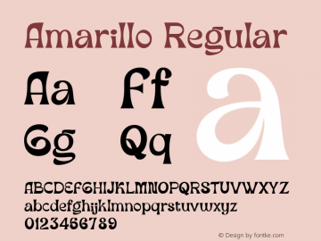 Amarillo Regular Version 1.001;Fontself Maker 3.5.7图片样张