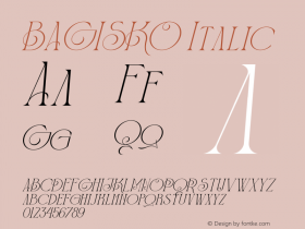 BAGISKO Italic Version 1.00;October 2, 2021;FontCreator 13.0.0.2683 64-bit图片样张