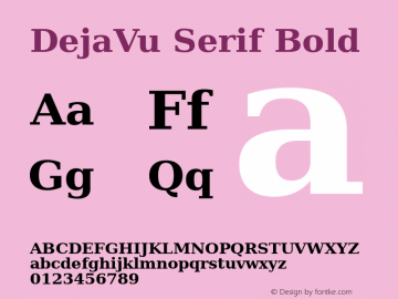 DejaVu Serif Bold Version 2.13 Font Sample