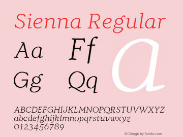 Sienna Thin Italic Version 1.00图片样张