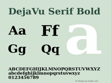 DejaVu Serif Bold Version 2.14 Font Sample