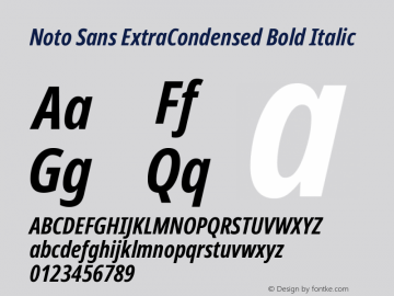Noto Sans ExtraCondensed Bold Italic Version 2.004; ttfautohint (v1.8.3) -l 8 -r 50 -G 200 -x 14 -D latn -f none -a qsq -X 
