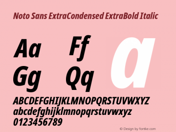 Noto Sans ExtraCondensed ExtraBold Italic Version 2.004; ttfautohint (v1.8.3) -l 8 -r 50 -G 200 -x 14 -D latn -f none -a qsq -X 