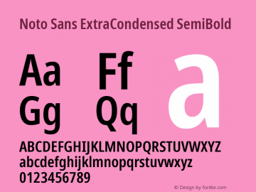 Noto Sans ExtraCondensed SemiBold Version 2.005; ttfautohint (v1.8.3) -l 8 -r 50 -G 200 -x 14 -D latn -f none -a qsq -X 