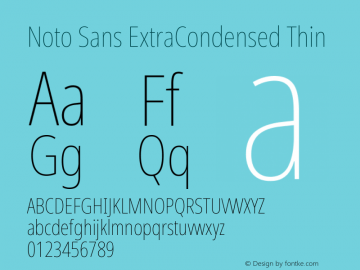 Noto Sans ExtraCondensed Thin Version 2.005; ttfautohint (v1.8.3) -l 8 -r 50 -G 200 -x 14 -D latn -f none -a qsq -X 