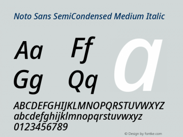Noto Sans SemiCondensed Medium Italic Version 2.004; ttfautohint (v1.8.3) -l 8 -r 50 -G 200 -x 14 -D latn -f none -a qsq -X 