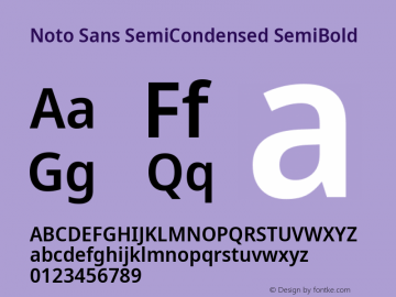 Noto Sans SemiCondensed SemiBold Version 2.005; ttfautohint (v1.8.3) -l 8 -r 50 -G 200 -x 14 -D latn -f none -a qsq -X 