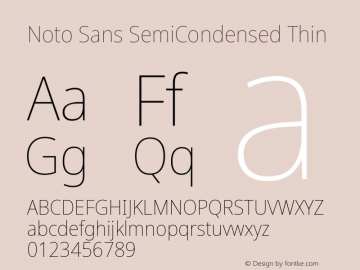 Noto Sans SemiCondensed Thin Version 2.005; ttfautohint (v1.8.3) -l 8 -r 50 -G 200 -x 14 -D latn -f none -a qsq -X 