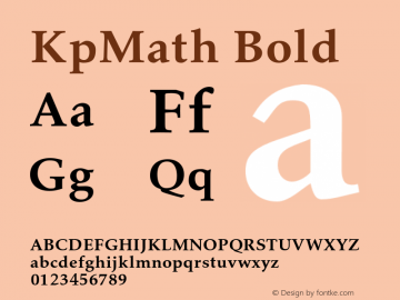 KpMath Bold Version 0.40图片样张