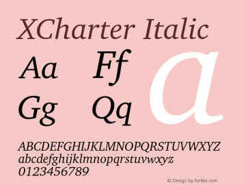 XCharter Italic Version 1.221图片样张