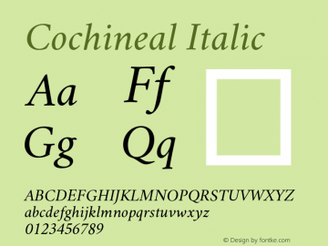 Cochineal Italic Version 0.9图片样张