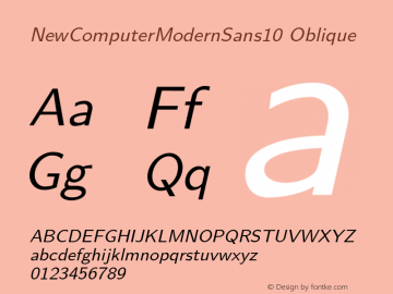 NewComputerModernSans10-Oblique Version 3.9图片样张