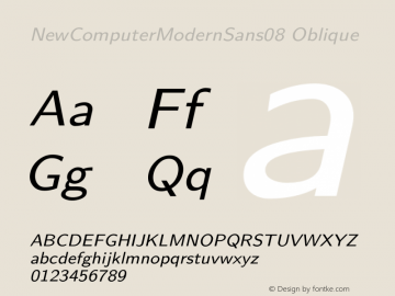 NewComputerModernSans08-Oblique Version 3.9图片样张