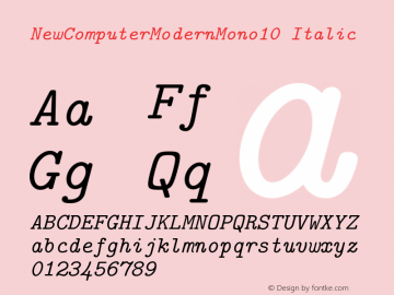 NewComputerModernMono10-Italic Version 3.9图片样张