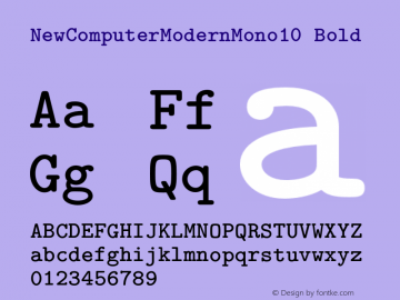 NewComputerModernMono10-Bold Version 3.9图片样张