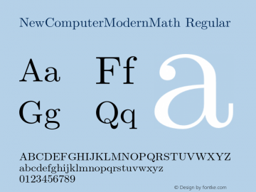 NewComputerModernMath-Regular 2.40图片样张
