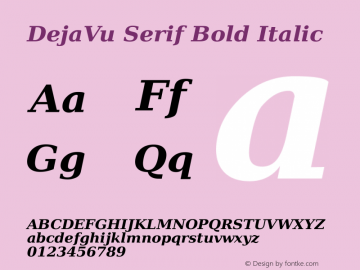 DejaVu Serif Bold Italic Version 2.20图片样张