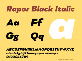 Rapor-BlackItalic Version 1.000图片样张