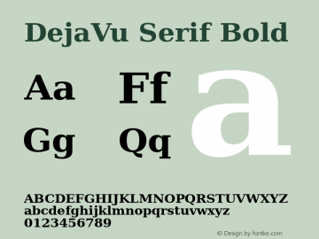 DejaVu Serif Bold Version 2.23 Font Sample