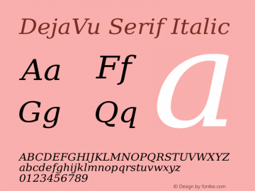DejaVu Serif Italic Version 2.24图片样张