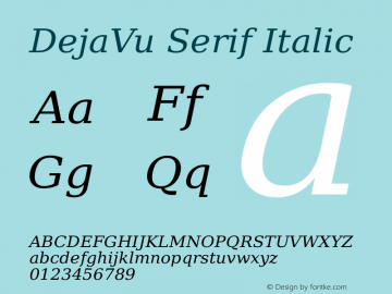DejaVu Serif Italic Version 2.25图片样张