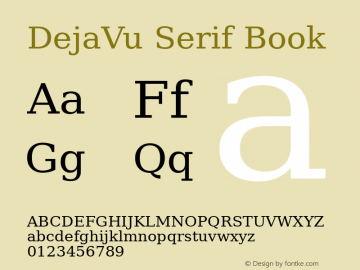 DejaVu Serif Book Version 2.28 Font Sample