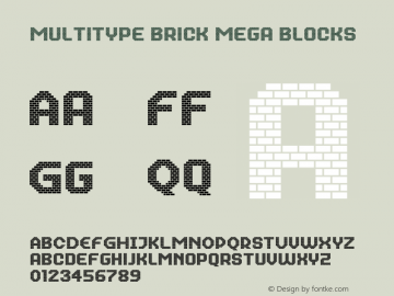 MultiType Brick Mega Blocks Version 13.000;hotconv 1.0.109;makeotfexe 2.5.65596图片样张