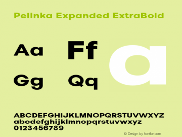 Pelinka-ExpandedExtraBold Version 1.000图片样张