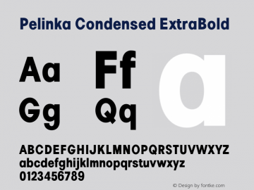 Pelinka-CondensedExtraBold Version 1.000图片样张