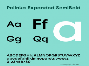 Pelinka-ExpandedSemiBold Version 1.000图片样张