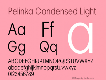 Pelinka-CondensedLight Version 1.000图片样张