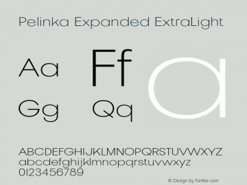 Pelinka-ExpandedExtraLight Version 1.000图片样张