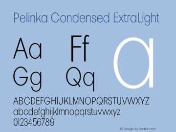 Pelinka-CondensedExtraLight Version 1.000图片样张