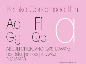 Pelinka-CondensedThin Version 1.000图片样张