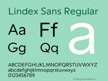 Lindex Sans Regular Version 1.000;PS 001.000;hotconv 1.0.88;makeotf.lib2.5.64775图片样张