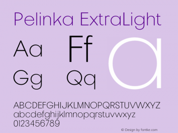 Pelinka-ExtraLight Version 1.000图片样张