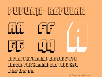 pugua18 Version 1.00;April 15, 2020;FontCreator 11.5.0.2421 64-bit图片样张