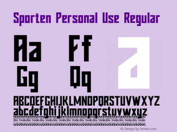 Sporten Personal Use Version 1.00;November 1, 2020;FontCreator 13.0.0.2683 64-bit图片样张