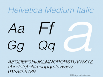 Helvetica Medium Italic 001.000图片样张