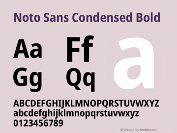 Noto Sans Condensed Bold Version 2.006图片样张
