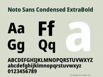 Noto Sans Condensed ExtraBold Version 2.006图片样张