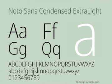 Noto Sans Condensed ExtraLight Version 2.006图片样张